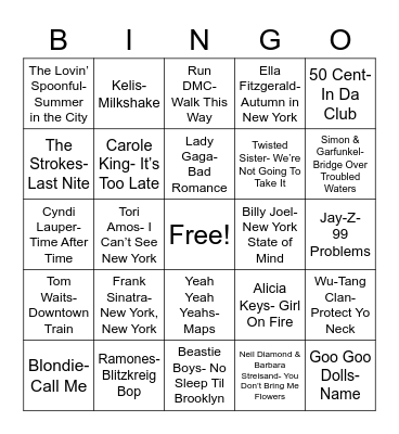 Total-Quiz.com presents Radio Bingo: Empire State Bingo Card