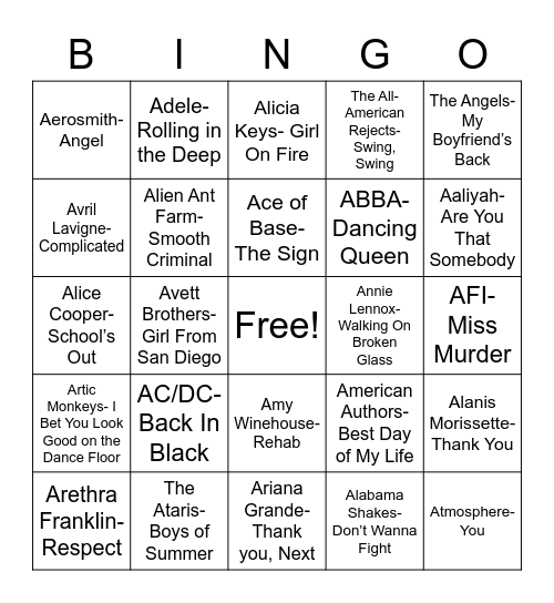 Total-Quiz.com presents Radio Bingo: "A" Game Bingo Card
