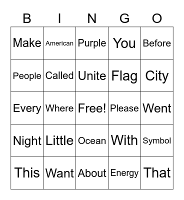 Spelling words-3 Bingo Card