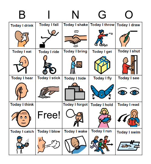 irregular verbs bingo Card