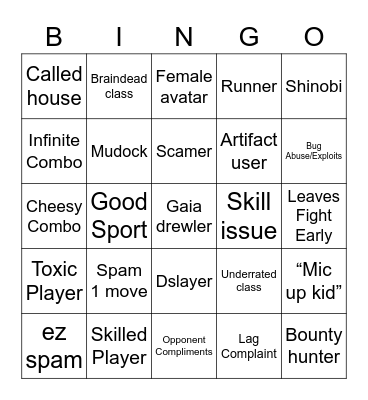 Rouge lineage bingo Card