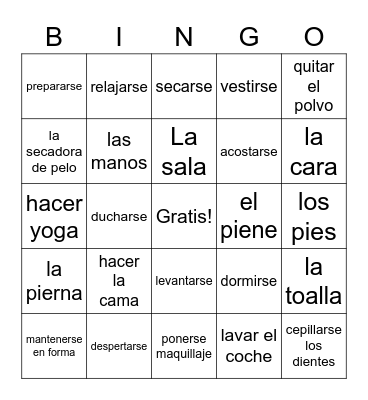 Daily Routine Bingo Card