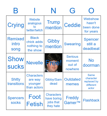 Shitty Icarly Reboot Bingo Card
