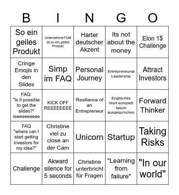 F-Boy Alert Bingo Card