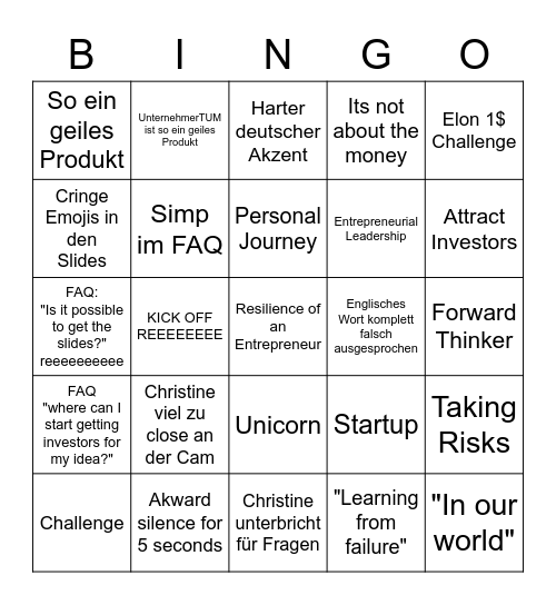 F-Boy Alert Bingo Card