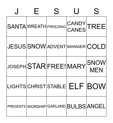 CHRISTMAS Bingo Card