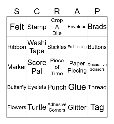 Piece of Time Bingo Card