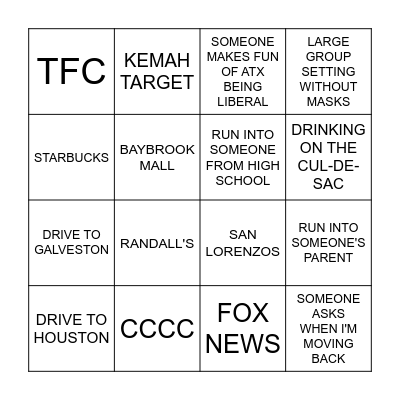 LEAGUE CITY BINGO Card