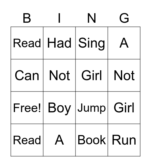 Unit 3 Bingo Card