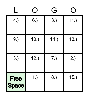 Logarithmic Bingo Card