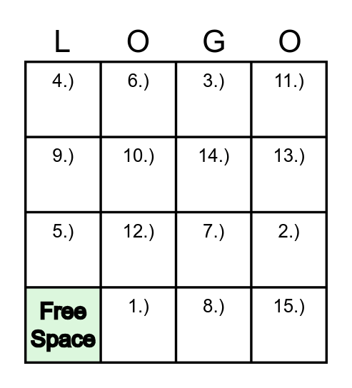 Logarithmic Bingo Card
