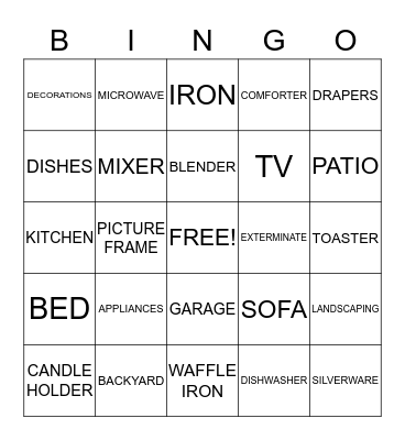 HOUSEWARMING BINGO Card