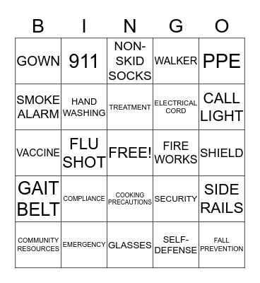 SAFETY Bingo Card