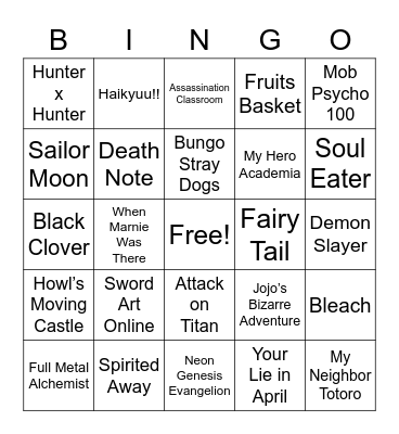 haikyuu in 2023  Haikyuu, Bingo, Bingo template