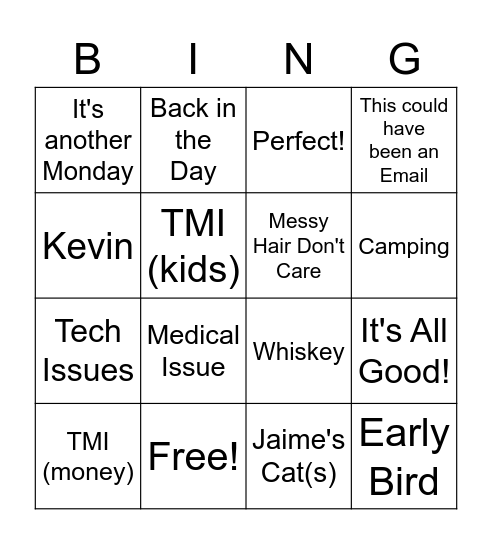 Huddle Bingo Card