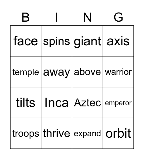 1st grade Domains 5 & 6 Bingo Card