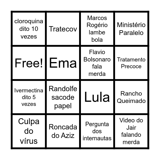 CPI DA COVID Bingo Card