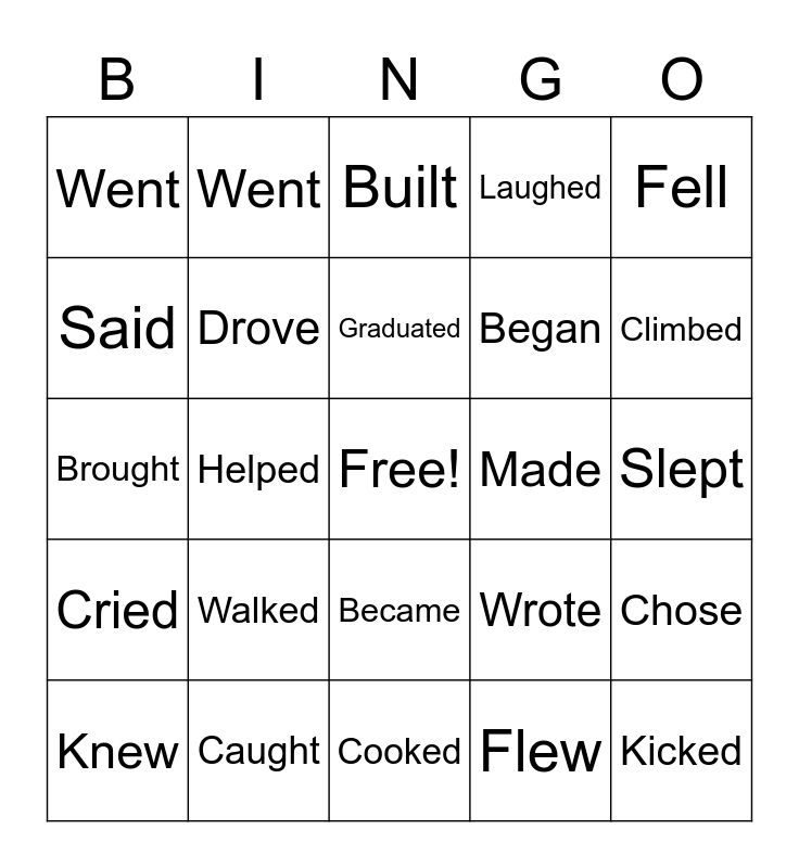 words-in-past-tense-bingo-card