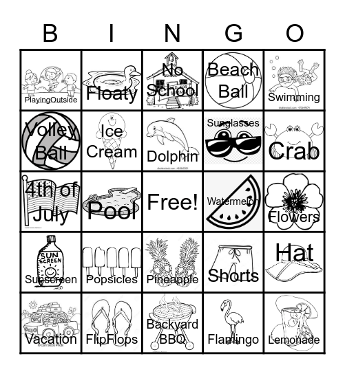 Summer! Bingo Card