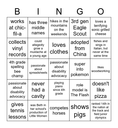 YLOK  2021 Bingo Card