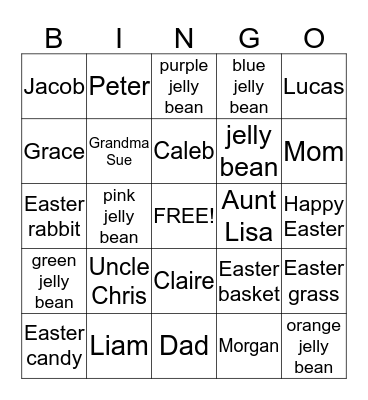 Happy Easter - 2015 Bingo Card