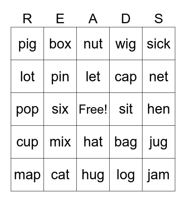Reading Is Fun Bingo Card