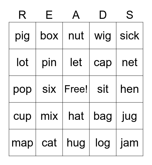 Reading Is Fun Bingo Card