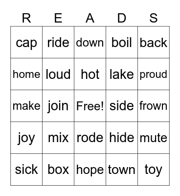 Reading Is Fun Bingo Card