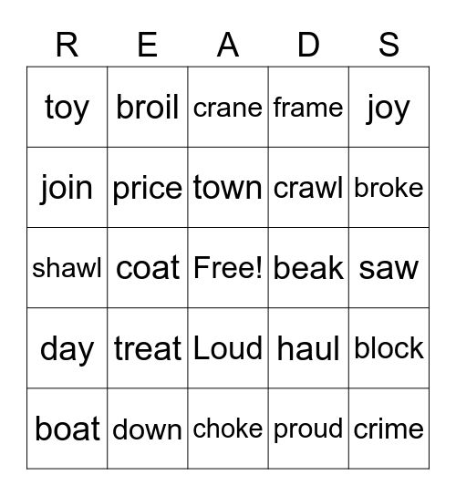 Reading Is Fun Bingo Card