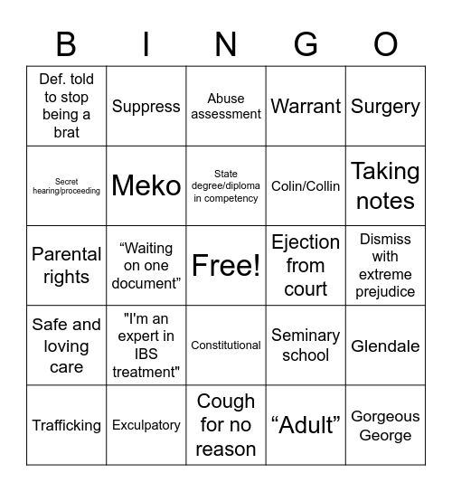 Sharlena Trial V3 Bingo Card