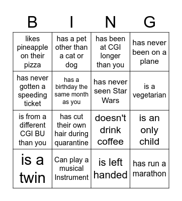 KAP PARTICIPANTS -  FIND SOMEONE WHO: Bingo Card