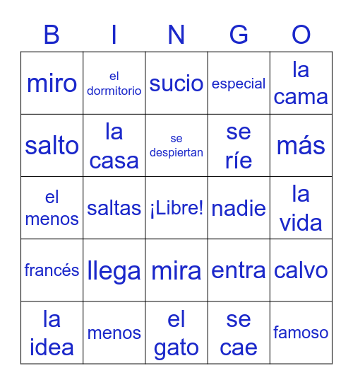 MS Unidad 4 Bingo Card