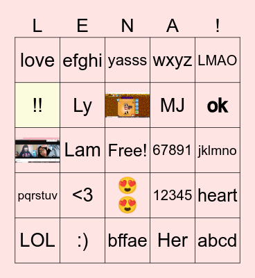 lena Bingo Card