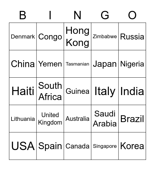 Coronavirus Bingo Card