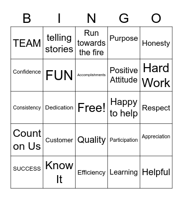 KRUNCH Bingo Card