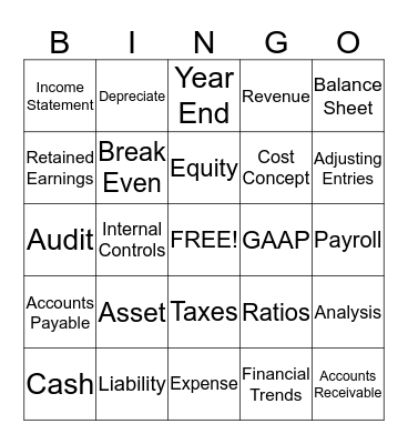 Accounting Bingo Card