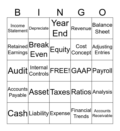 Accounting Bingo Card