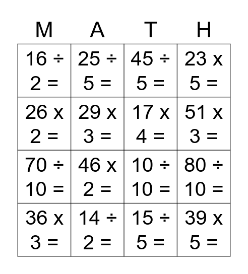 MD4 - MD5 Bingo Card