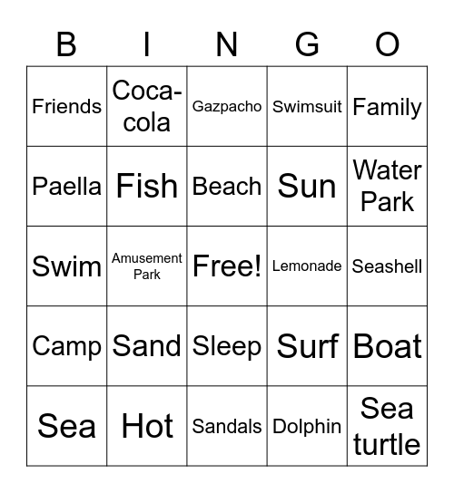 SUMMER FUN! Bingo Card
