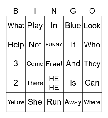 Signo words Bingo Card