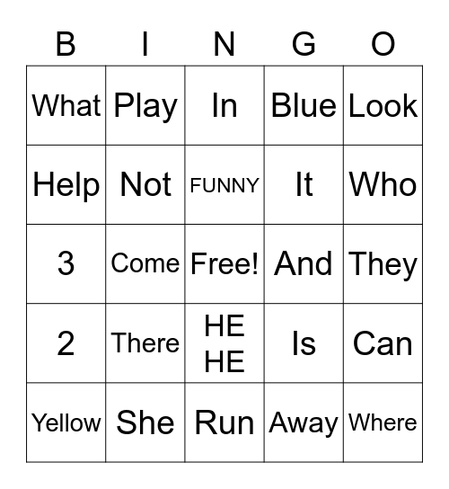 Signo words Bingo Card