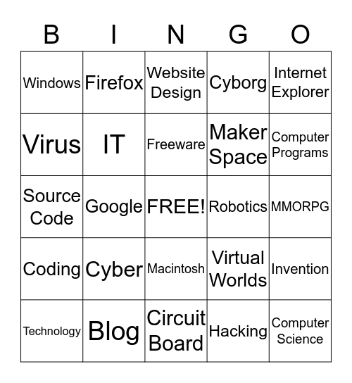 Teen Tech Week 2015 Bingo Card