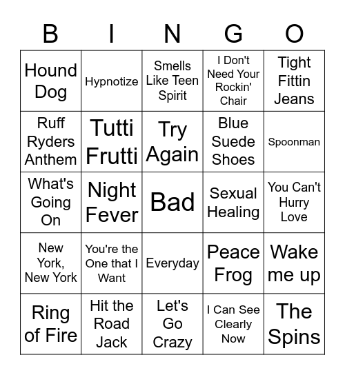 I Hear Dead People Bingo Card