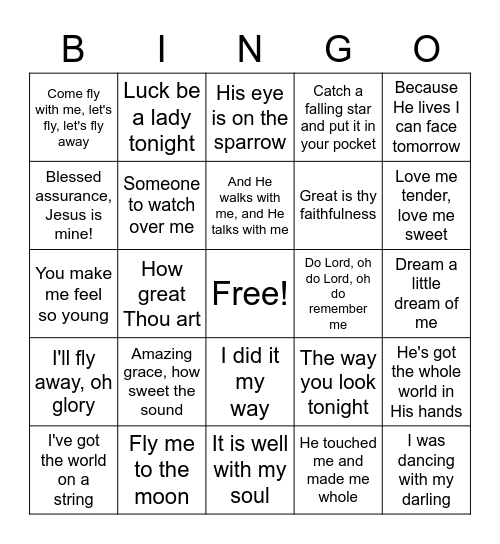 Music Bingo #2 Bingo Card