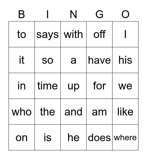 BINGO Card