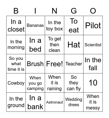 Combo Bingo Card