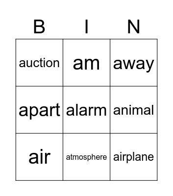 Bingo Card