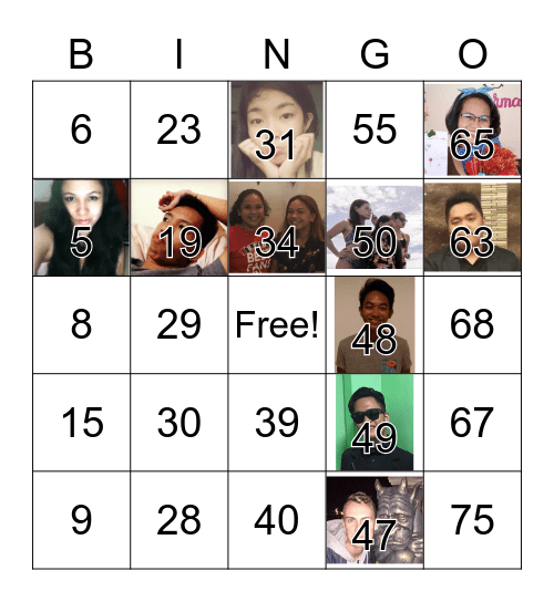 Number Bingo 1-75 Bingo Card