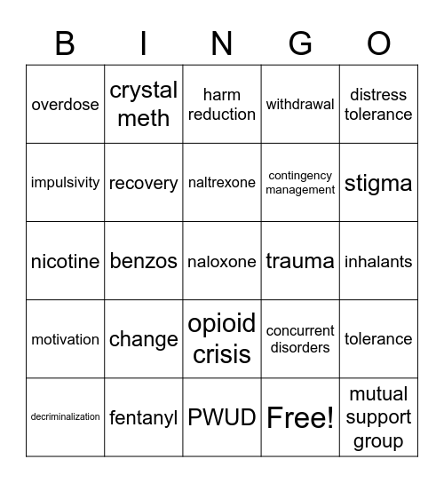 Dr. Brasch's Lecture Bingo Card