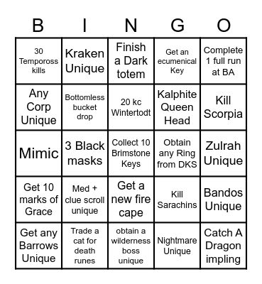 PVM Family Bingo Card